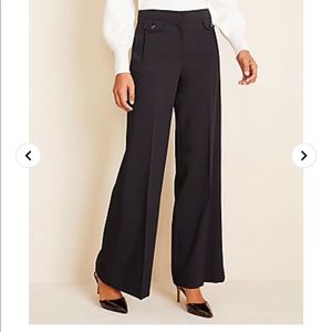 Ann Taylor petite button trim wide leg pant